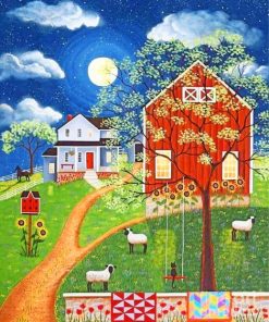 Folk Farm Art Paint by numbers