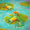 Frogs Resting On Lily Pad Paint by numbers