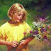 Girl With Flowers Paint by numbers