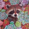 raccoon In Succulent paint by numbers