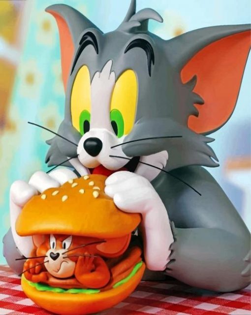 Tom And Jerry Burger Paint by numbers