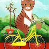 Cat On Bicycle Paint by numbers