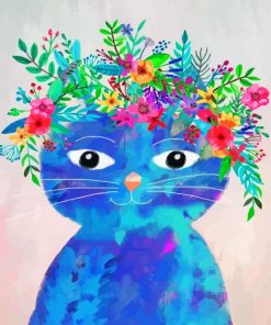 Cat With Flowers Paint by numbers