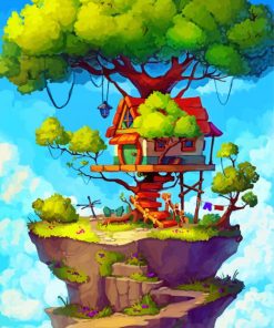 Fantasy Tree House Paint by numbers