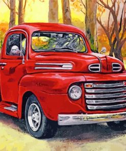 Red Pick Up Truck Paint by numbers