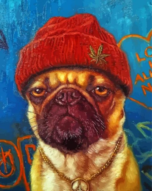 Stylish Pug Dog Paint by numbers