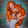 Girl And Red Fox Paint by numbers