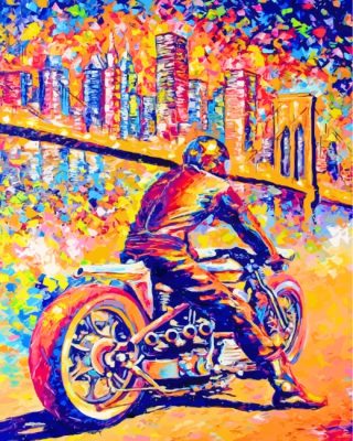 Motorcycle Driver Art Paint by numbers