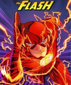 The Flash Superhero Paint by numbers