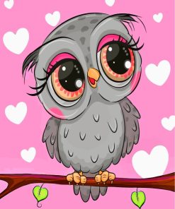 cute-grey-owl-paint-by-numbers