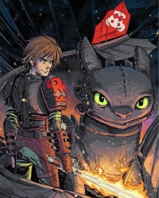 Hiccup And Toothless Paint by numbers