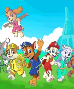 Paw Patrol Dogs Animation Paint by numbers