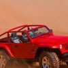 Red Jeep Car In Desert Paint by numbers