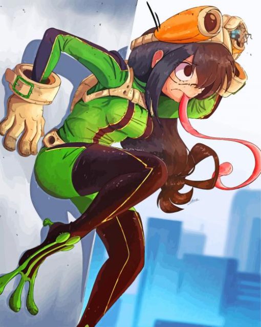 Tsuyu Asui Bnha Anime Paint by numbers