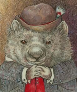 Wombat In Hat paint by numbers