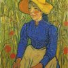 Young Peasant Woman With Straw Hat Paint by numbers