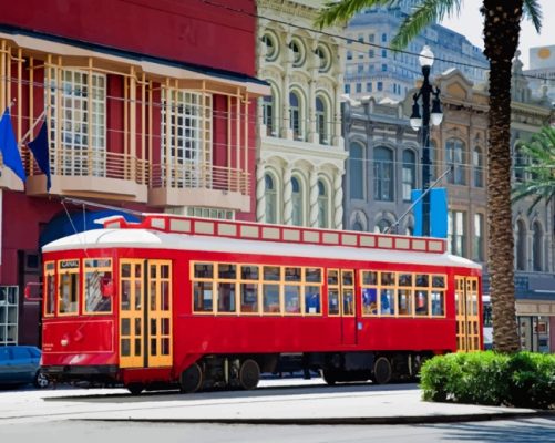 red-new-orlean-tram-paint-by-number