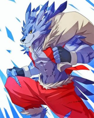 Weregarurumon Digimon Art Paint by numbers