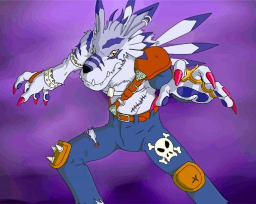 Weregarurumon Digimon Adventure Paint by numbers