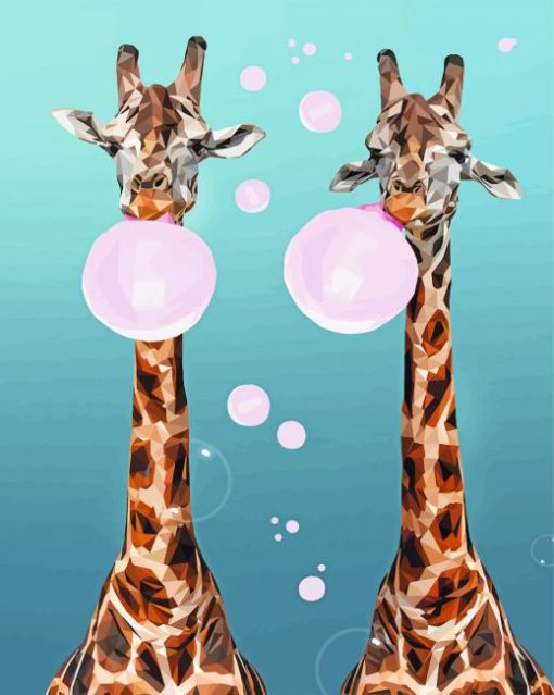 Giraffes Bubble paint by number