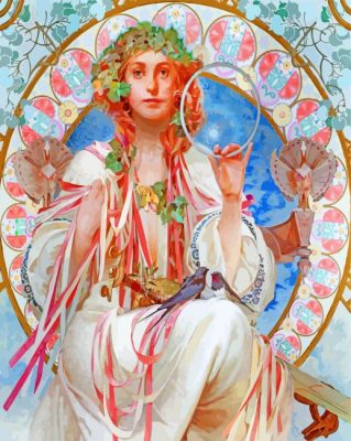 Alphonse Mucha Art paint by number