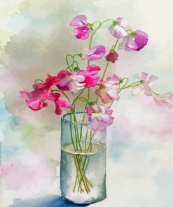 Aesthetic Sweet Peas paint by numbers