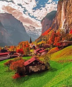 Autumn Lauterbrunnen Switzerland Paint By Number