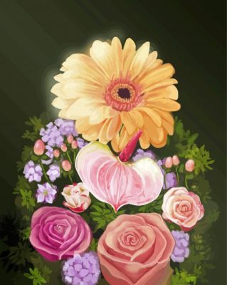 Flower Bouquet Art Paint By Numbers