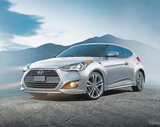 Grey Hyundai Veloster Car Paint By Numbers