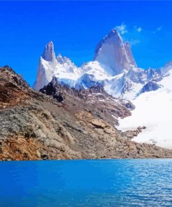 Lake In Fitz Roy Mountain Paint By Number