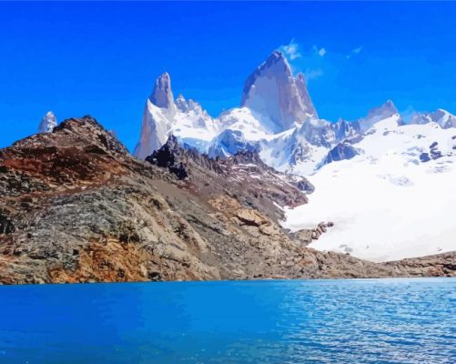 Lake In Fitz Roy Mountain Paint By Number