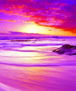 Purple Scene Beach Paint By Number