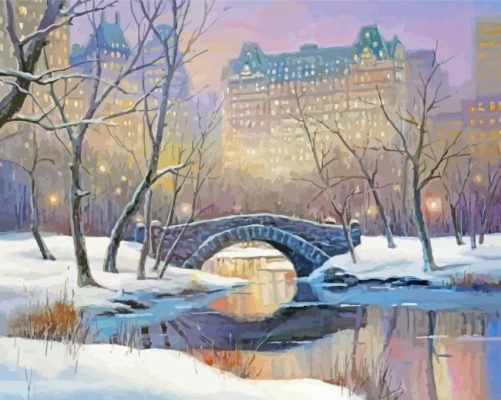 Aesthetic Winter Central Park Art Paint By Number