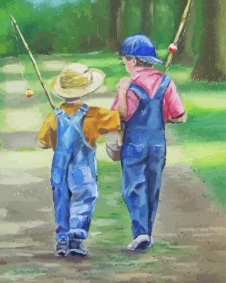 Best Friends Fishing Art Paint By Numbers