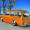 Orange VW Fastback Illustration Paint By Number