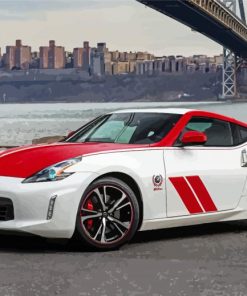 White Nissan 370 Z Paint By Numbers