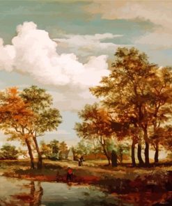 A River Scene Hobbema Paint By Numbers