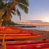 Beach And Canoes Paint By Numbers