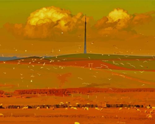 Beautiful View Of Emley Moor Paint By Numbers