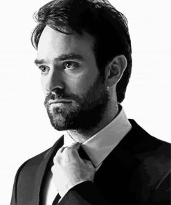 Black And White English Actor Charlie Cox Paint By Numbers