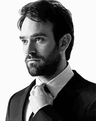 Black And White English Actor Charlie Cox Paint By Numbers