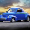 Blue Willys Coupe Car Paint By Numbers