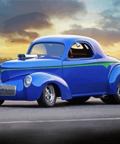 Blue Willys Coupe Car Paint By Numbers