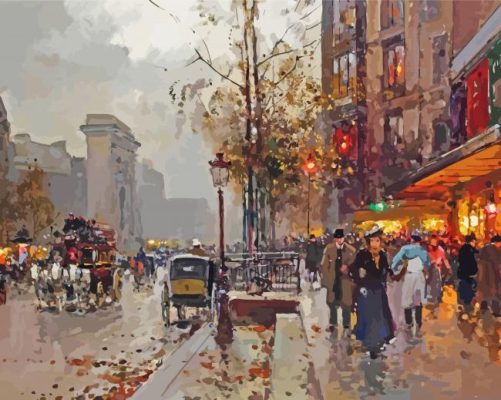 Boulevard Bonne Nouvelle Paris By Edouard Cortes Paint By Numbers