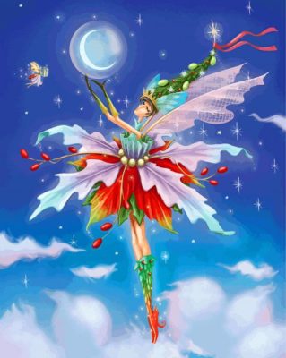 Christmas Fairy Moon Paint By Numbers