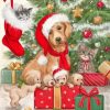 Christmas Golden Retriever And Puppies Paint By Numbers