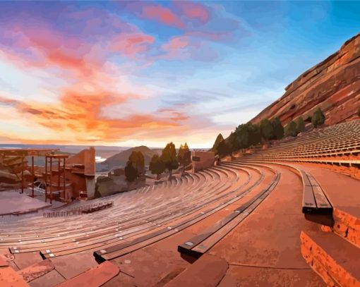 Colorado Red Rocks Park And Amphitheatre Paint By Numbers