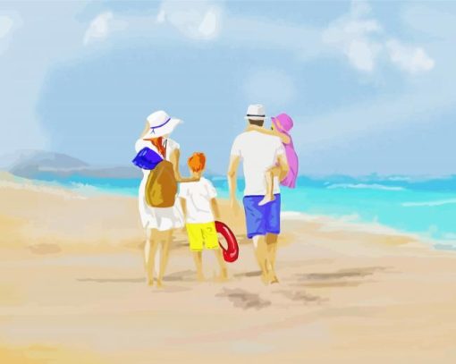 Family Beach Day Paint By Numbers