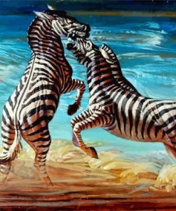 Fighting Zebras Tretchikoff Paint By Numbers