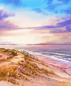 Findhorn Beach At Sunset Art Paint By Numbers